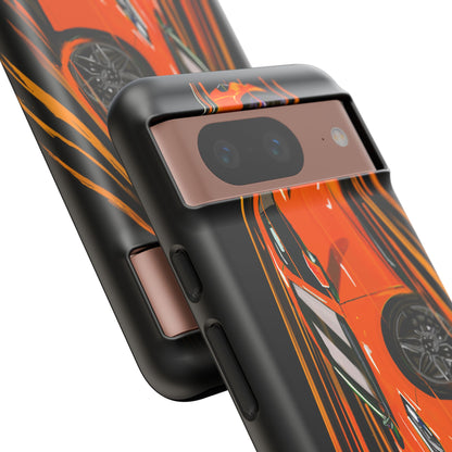Orange C8 corvette Z06 iPhone 18 17 16 15 14 13 12 Pro  Samsung Galaxy Pixel