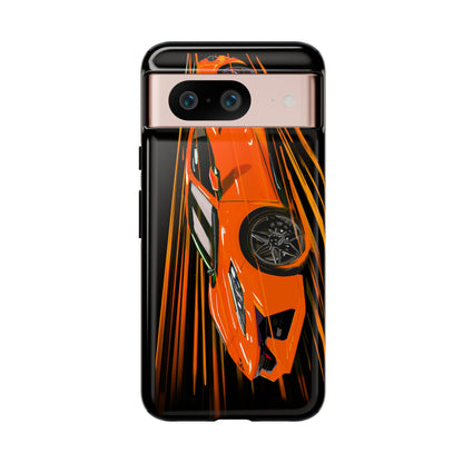 Orange C8 corvette Z06 iPhone 18 17 16 15 14 13 12 Pro  Samsung Galaxy Pixel