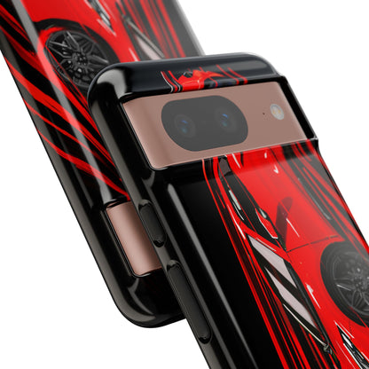 Red C8 corvette Z06 Case iPhone 18 17 16 15 14 13 12 11 Pro Samsung Galaxy Pixel