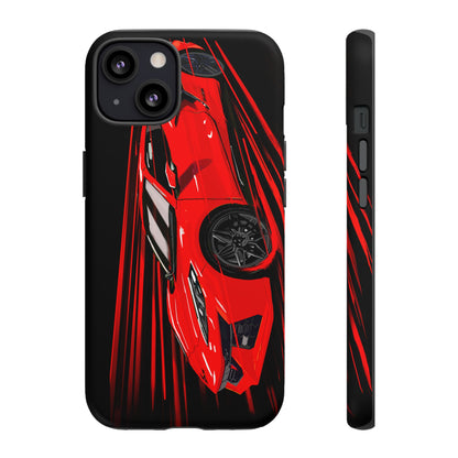Red C8 corvette Z06 Case iPhone 18 17 16 15 14 13 12 11 Pro Samsung Galaxy Pixel