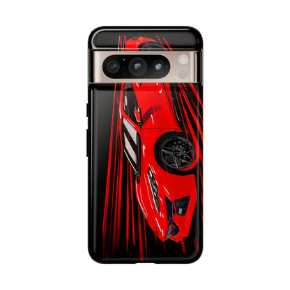 Red C8 corvette Z06 Case iPhone 18 17 16 15 14 13 12 11 Pro Samsung Galaxy Pixel