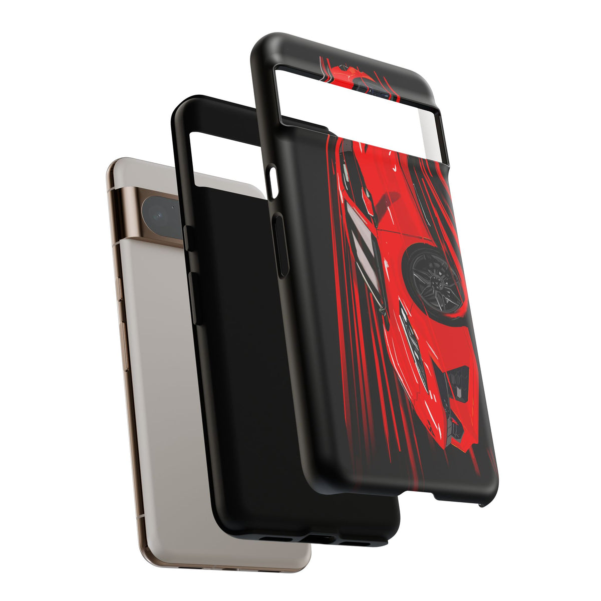 Red C8 corvette Z06 Case iPhone 18 17 16 15 14 13 12 11 Pro Samsung Galaxy Pixel