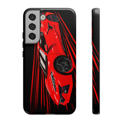 Red C8 corvette Z06 Case iPhone 18 17 16 15 14 13 12 11 Pro Samsung Galaxy Pixel