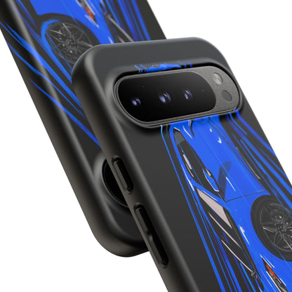 Blue Corvette C8 z06 Design for iPhone 18 17 16 15 14 13 Pro Max