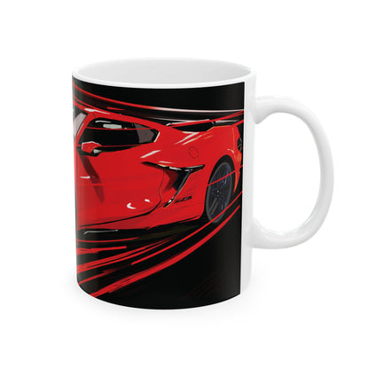 Red Chevy corvette Z06  Coffee Tea Mug, 11oz, 15oz