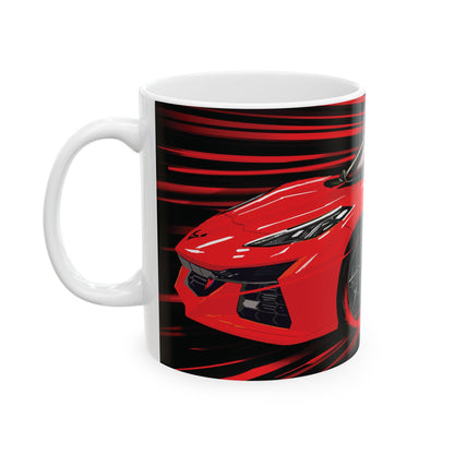 Red Chevy corvette Z06  Coffee Tea Mug, 11oz, 15oz