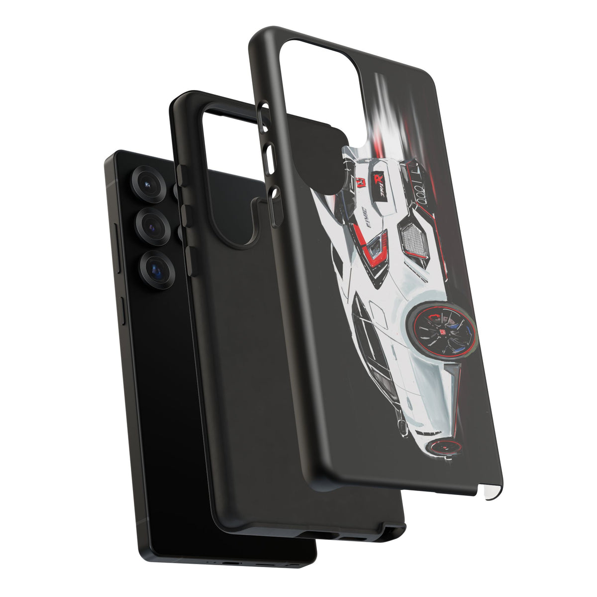 White Type-r civic Case iPhone 18 17 16 15 14 13 12 Pro Samsung Galaxy Pixel