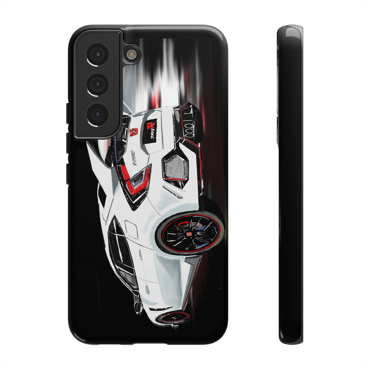 White Type-r civic Case iPhone 18 17 16 15 14 13 12 Pro Samsung Galaxy Pixel