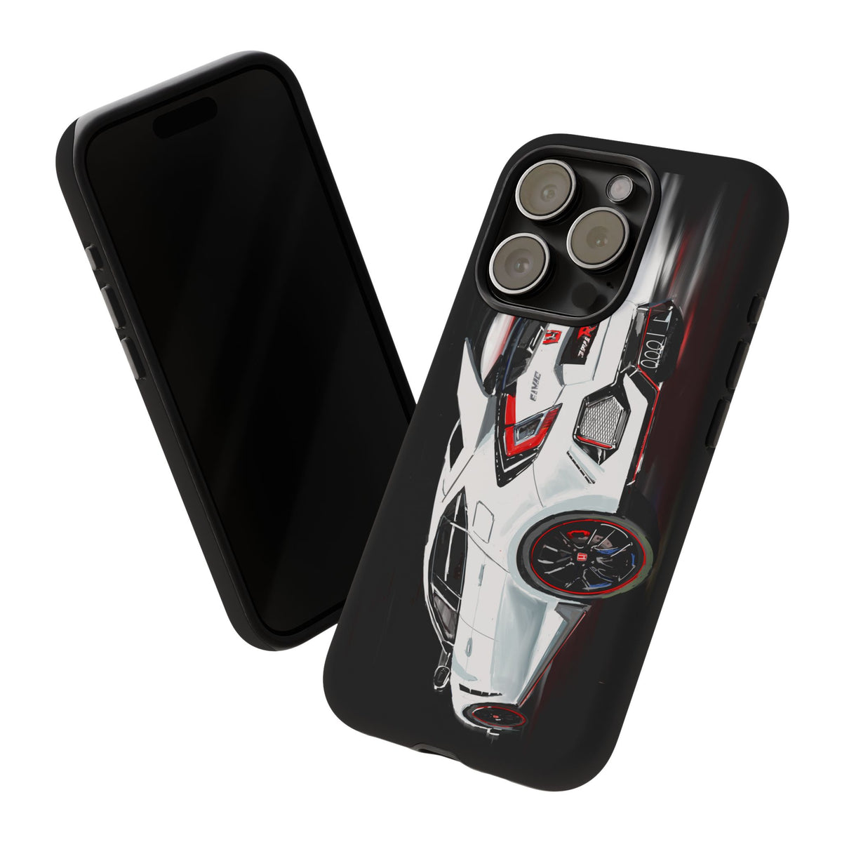 White Type-r civic Case iPhone 18 17 16 15 14 13 12 Pro Samsung Galaxy Pixel