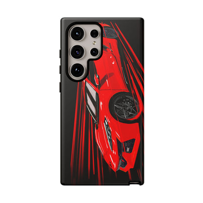 Red C8 corvette Z06 Case iPhone 18 17 16 15 14 13 12 11 Pro Samsung Galaxy Pixel
