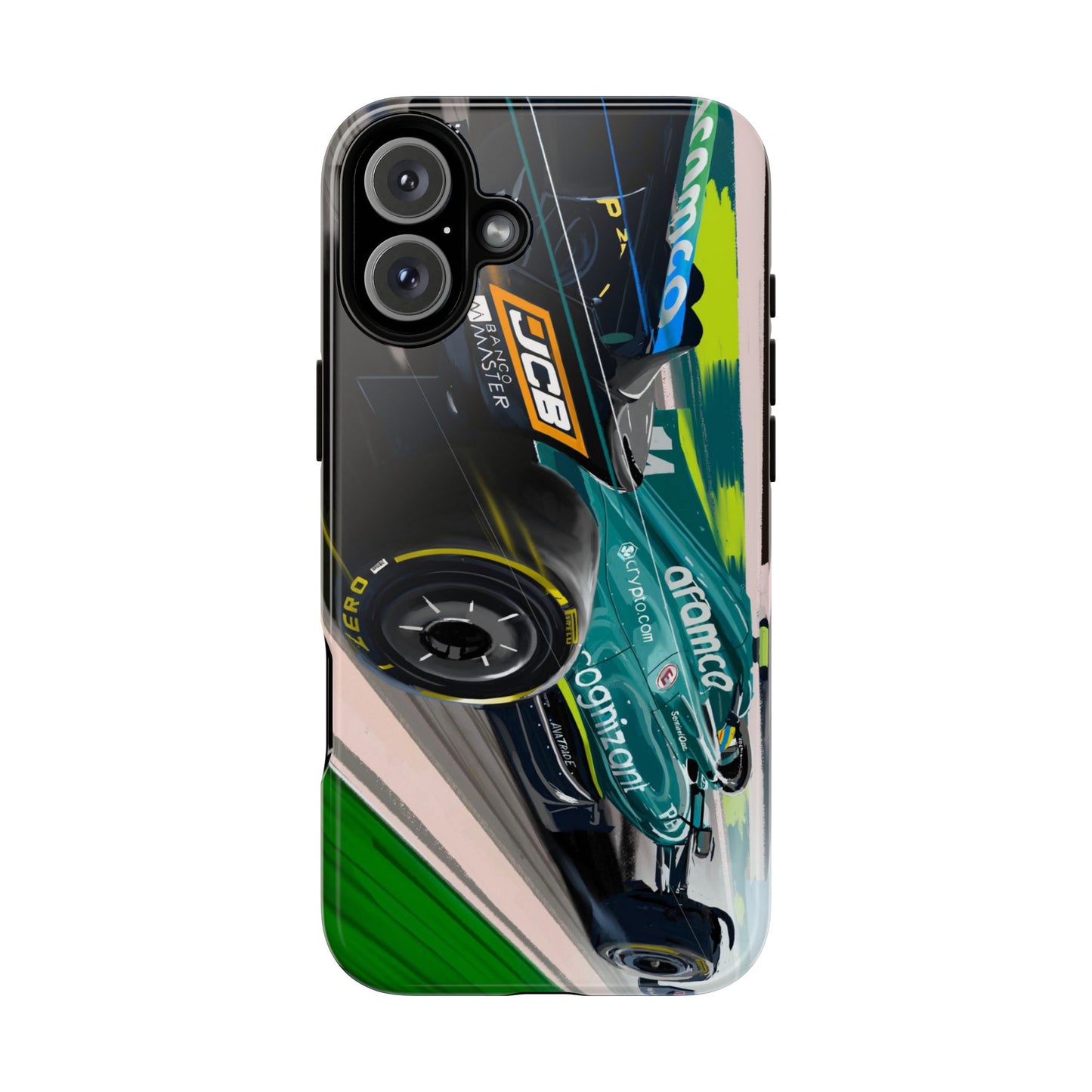 Fernando Alonso Aston Martin F1 Case iPhone 16 15 14 13 12 Samsung Galaxy Pixel