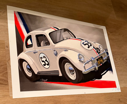 Herbie the love bug Giclee art print