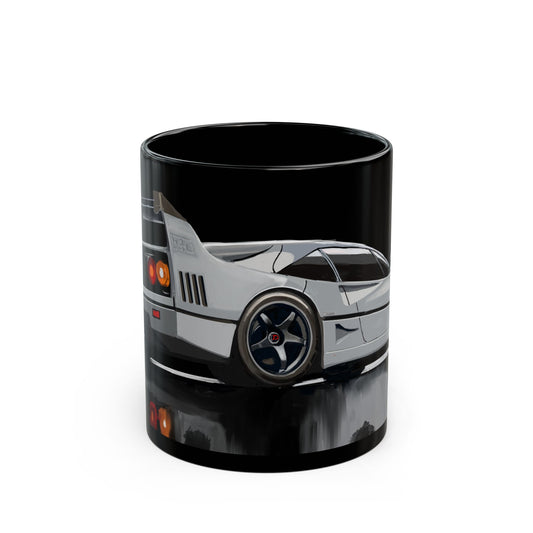 Grey F40 Ferrari exotic car Black  Coffee Tea Mug (11oz, 15oz)