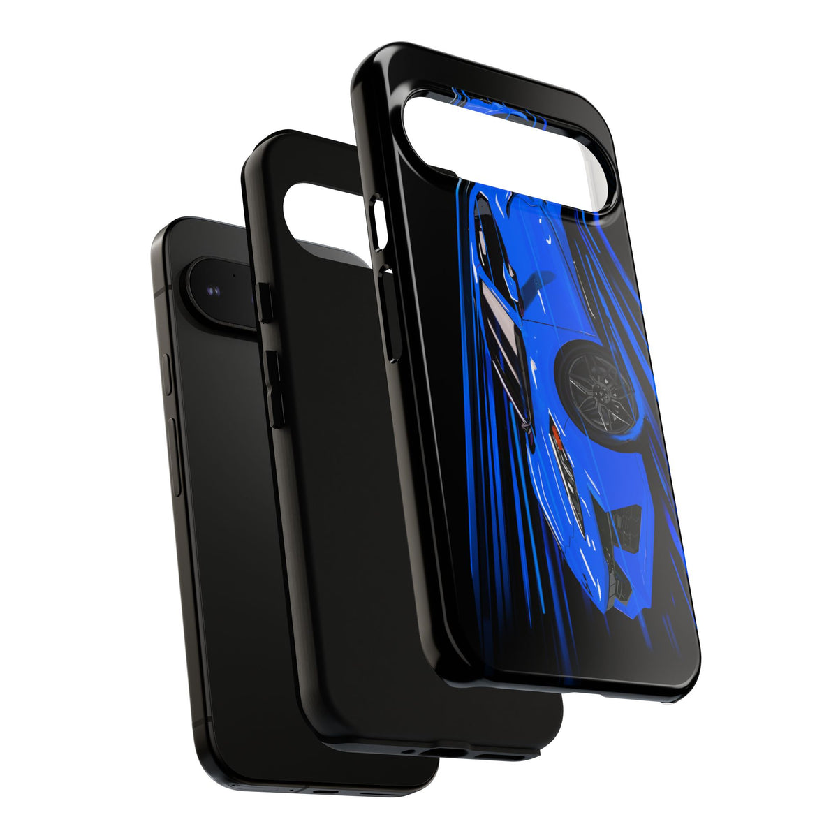 Blue Corvette C8 z06 Design for iPhone 18 17 16 15 14 13 Pro Max