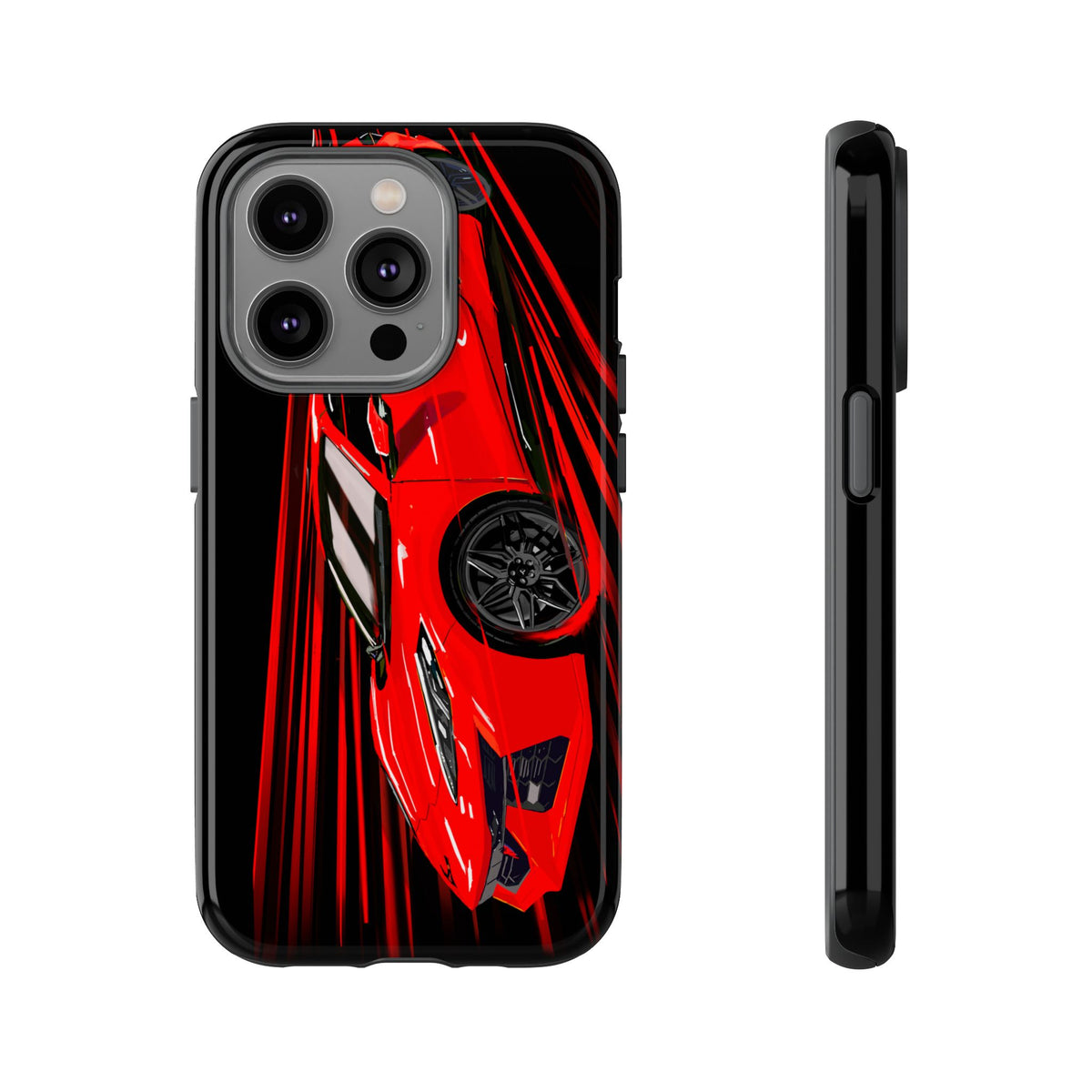 Red C8 corvette Z06 Case iPhone 18 17 16 15 14 13 12 11 Pro Samsung Galaxy Pixel