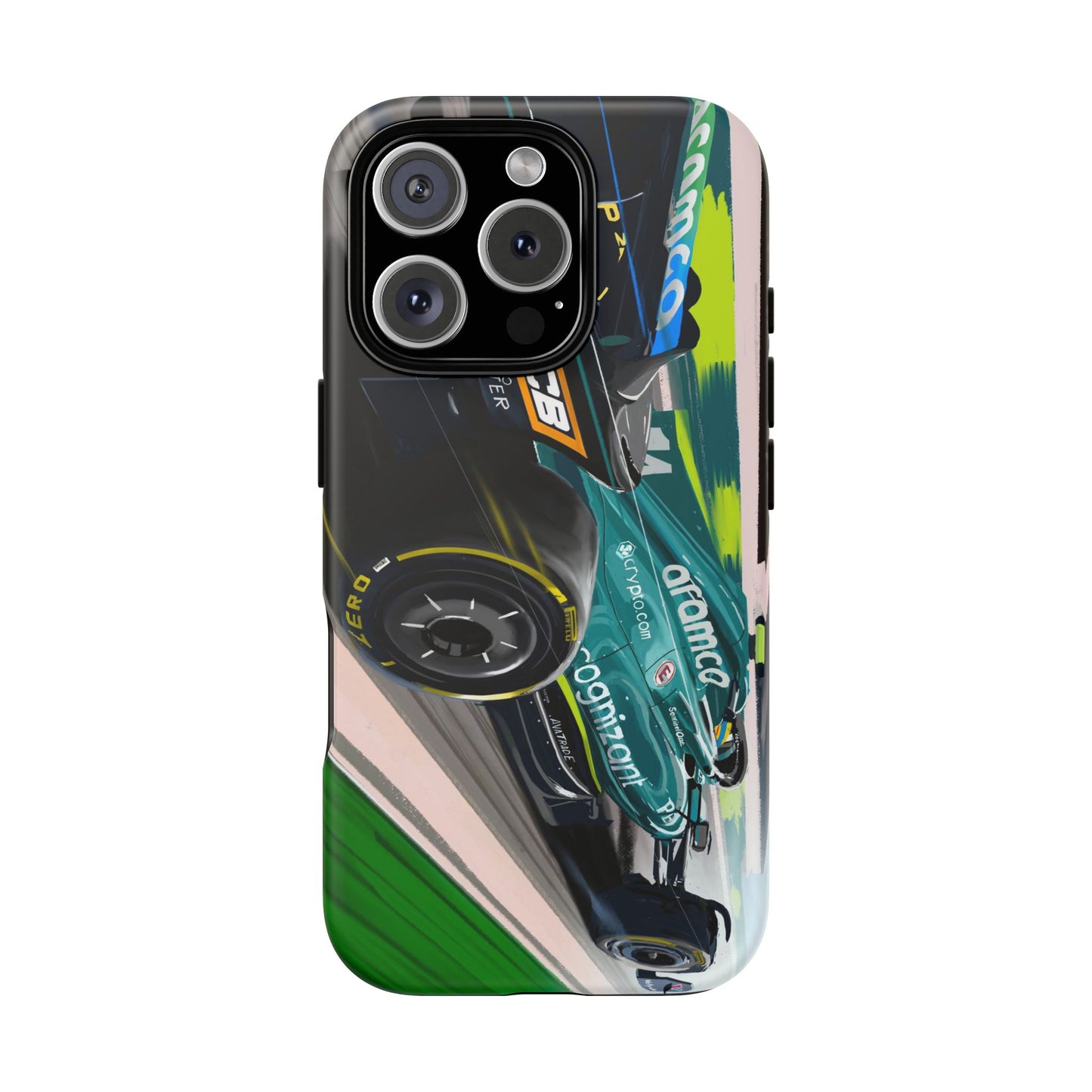 Fernando Alonso Aston Martin F1 Case iPhone 16 15 14 13 12 Samsung Galaxy Pixel