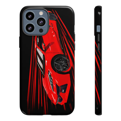 Red C8 corvette Z06 Case iPhone 18 17 16 15 14 13 12 11 Pro Samsung Galaxy Pixel