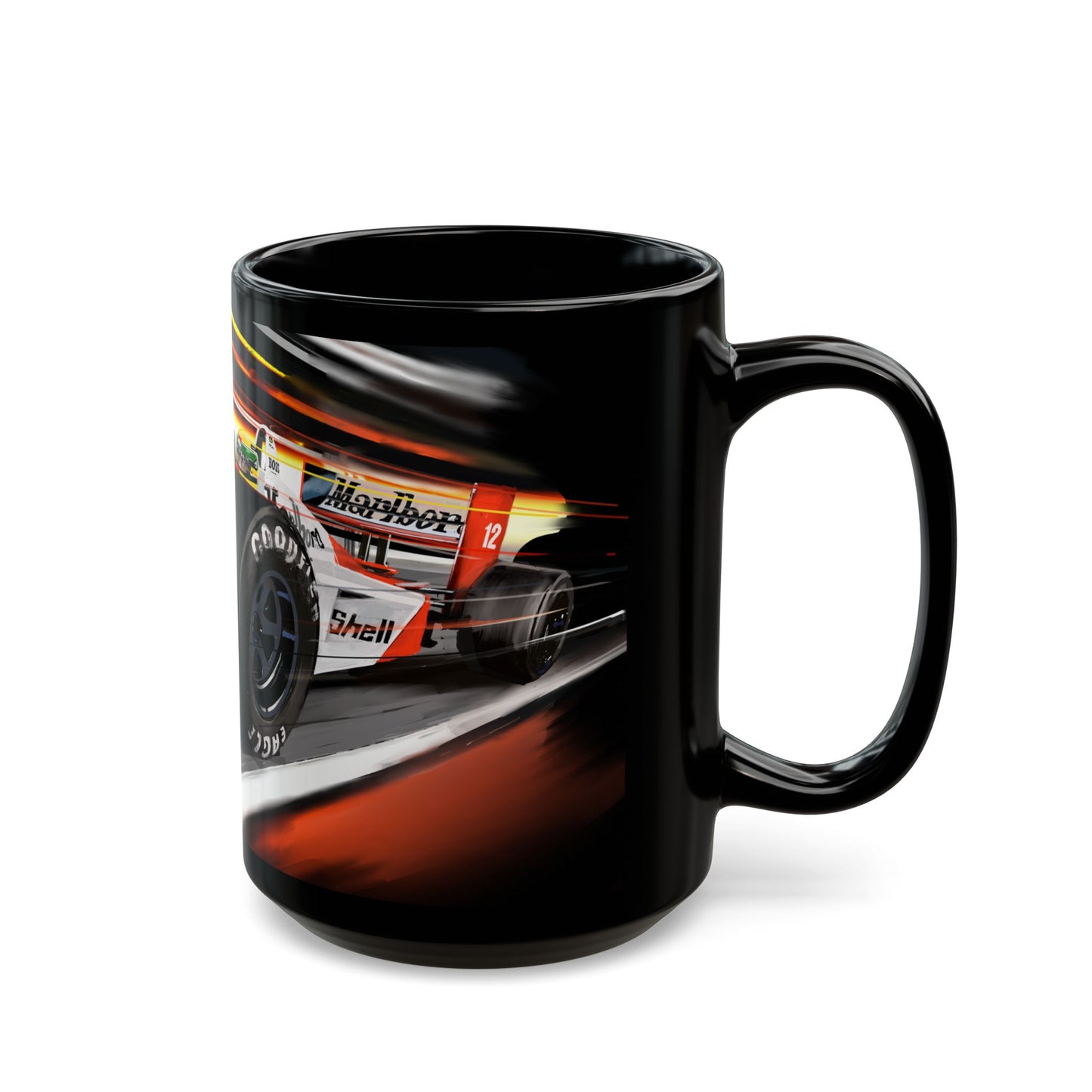 Ayrton Senna Formula one F1 MP 4/4 Marlboro race car Mug coffee tea(11oz, 15oz)