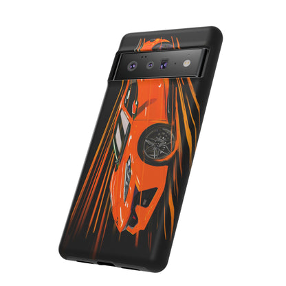 Orange C8 corvette Z06 iPhone 18 17 16 15 14 13 12 Pro  Samsung Galaxy Pixel