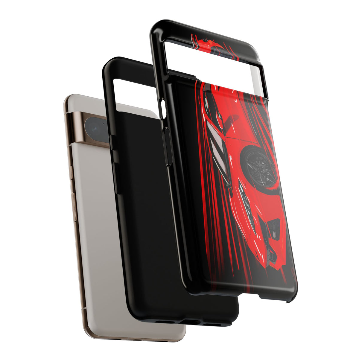 Red C8 corvette Z06 Case iPhone 18 17 16 15 14 13 12 11 Pro Samsung Galaxy Pixel