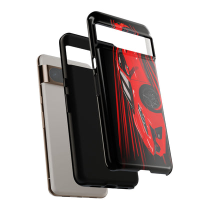 Red C8 corvette Z06 Case iPhone 18 17 16 15 14 13 12 11 Pro Samsung Galaxy Pixel