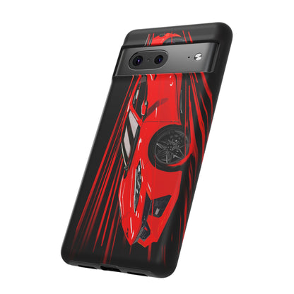 Red C8 corvette Z06 Case iPhone 18 17 16 15 14 13 12 11 Pro Samsung Galaxy Pixel