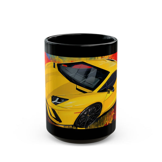 Yellow Lamborghini Aventador Black coffee tea Mug (11oz, 15oz)