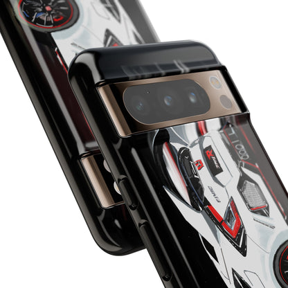 White Type-r civic Case iPhone 18 17 16 15 14 13 12 Pro Samsung Galaxy Pixel