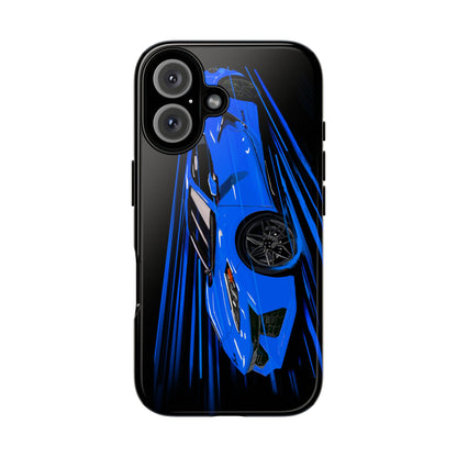 Blue Corvette C8 z06 Design for iPhone 18 17 16 15 14 13 Pro Max