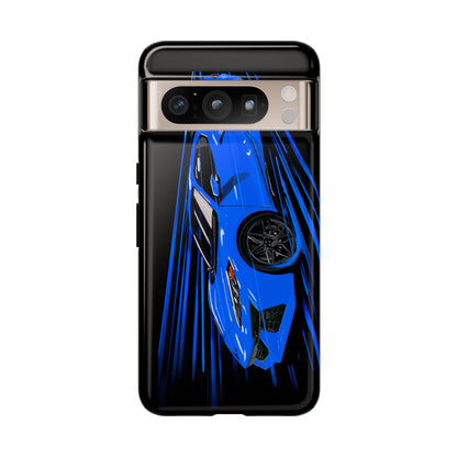 Blue Corvette C8 z06 Design for iPhone 18 17 16 15 14 13 Pro Max