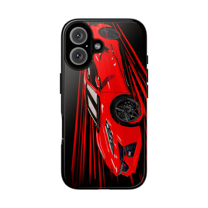 Red C8 corvette Z06 Case iPhone 18 17 16 15 14 13 12 11 Pro Samsung Galaxy Pixel