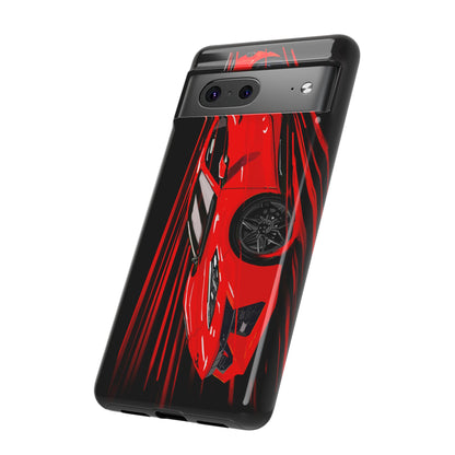 Red C8 corvette Z06 Case iPhone 18 17 16 15 14 13 12 11 Pro Samsung Galaxy Pixel