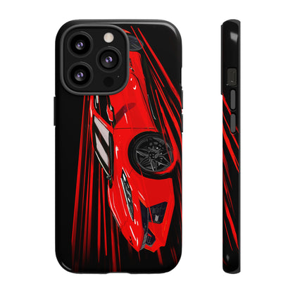 Red C8 corvette Z06 Case iPhone 18 17 16 15 14 13 12 11 Pro Samsung Galaxy Pixel