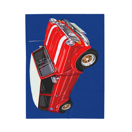 Mini cooper car Velveteen Plush Blanket