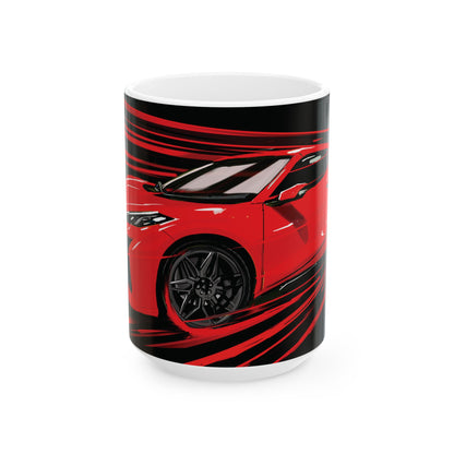 Red Chevy corvette Z06  Coffee Tea Mug, 11oz, 15oz