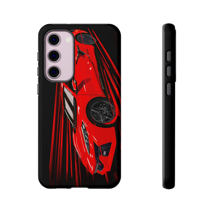 Red C8 corvette Z06 Case iPhone 18 17 16 15 14 13 12 11 Pro Samsung Galaxy Pixel
