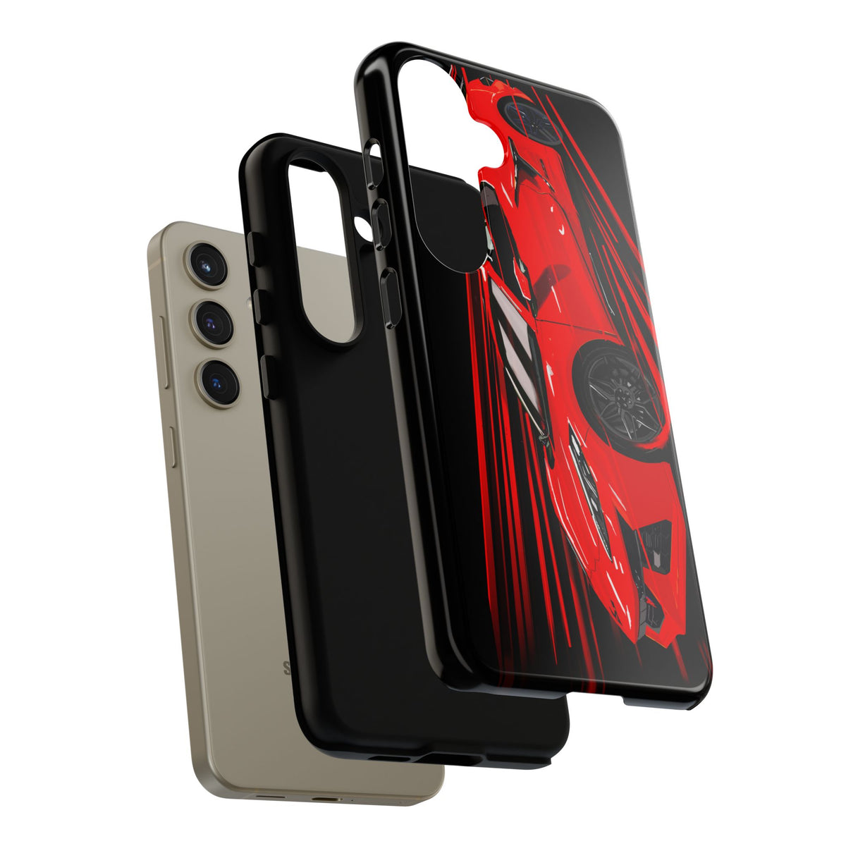 Red C8 corvette Z06 Case iPhone 18 17 16 15 14 13 12 11 Pro Samsung Galaxy Pixel