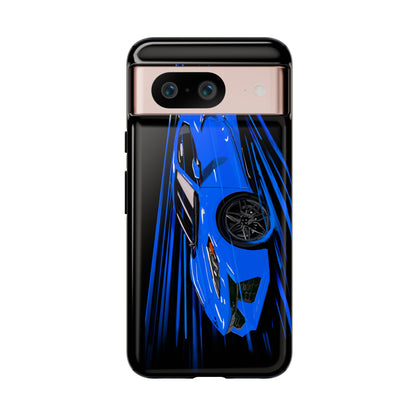 Blue Corvette C8 z06 Design for iPhone 18 17 16 15 14 13 Pro Max