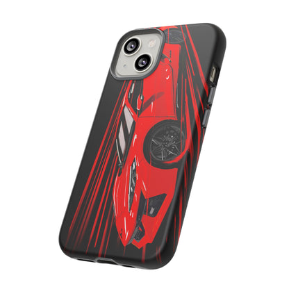 Red C8 corvette Z06 Case iPhone 18 17 16 15 14 13 12 11 Pro Samsung Galaxy Pixel