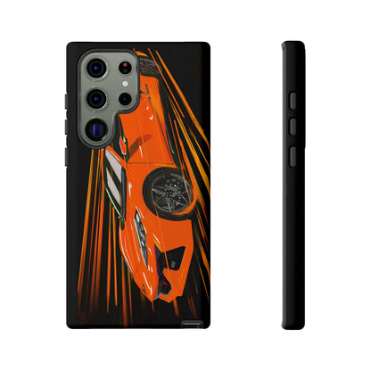 Orange C8 corvette Z06 iPhone 18 17 16 15 14 13 12 Pro  Samsung Galaxy Pixel