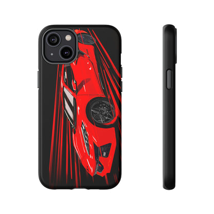 Red C8 corvette Z06 Case iPhone 18 17 16 15 14 13 12 11 Pro Samsung Galaxy Pixel