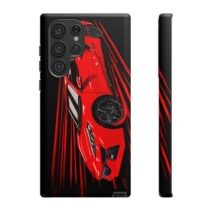 Red C8 corvette Z06 Case iPhone 18 17 16 15 14 13 12 11 Pro Samsung Galaxy Pixel