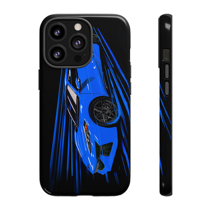 Blue Corvette C8 z06 Design for iPhone 18 17 16 15 14 13 Pro Max