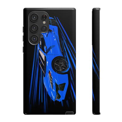 Blue Corvette C8 z06 Design for iPhone 18 17 16 15 14 13 Pro Max