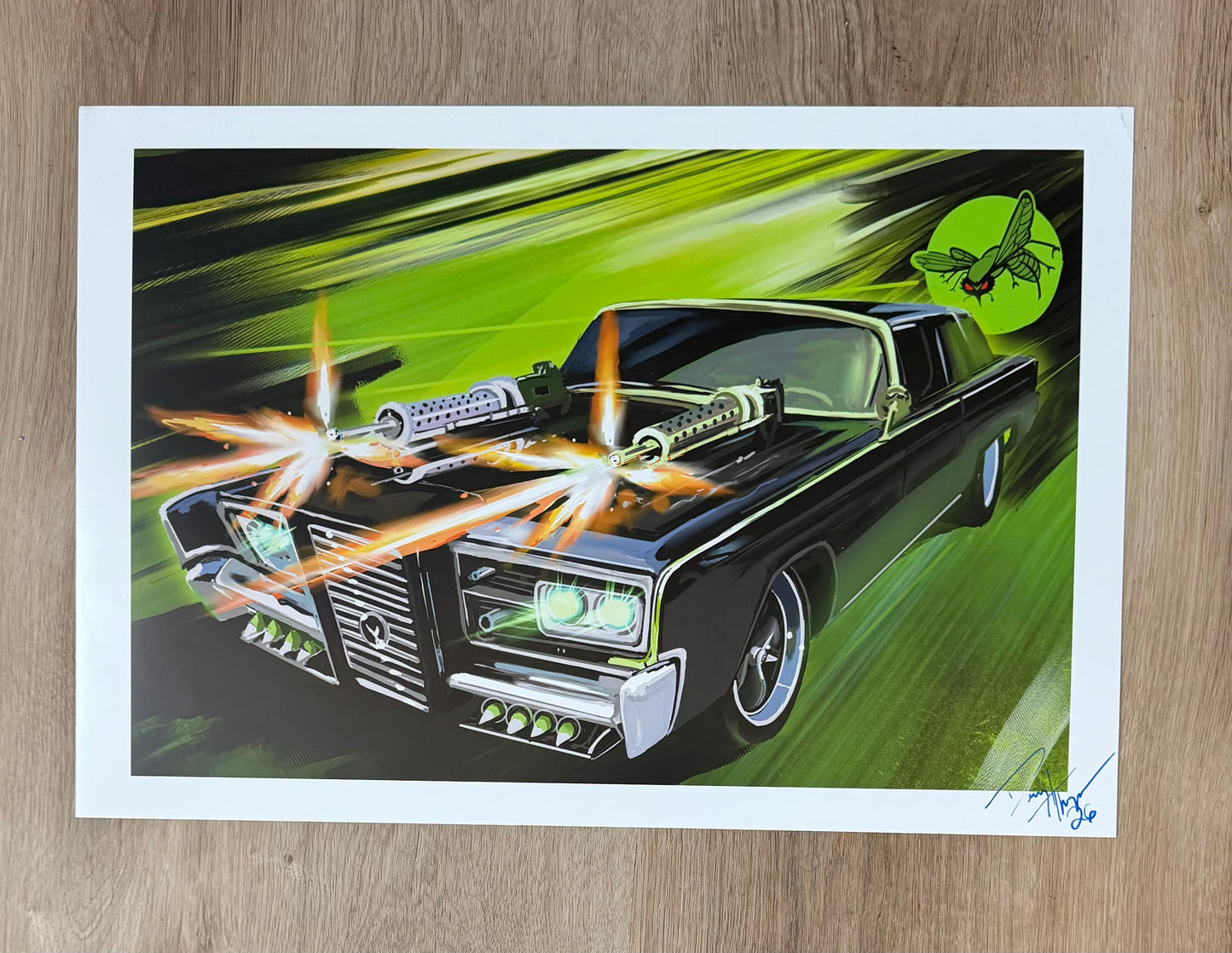 Green hornet tv car Giclee print