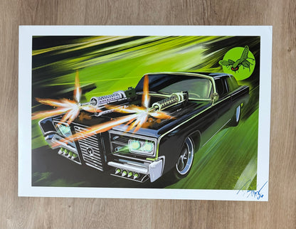 Green hornet tv car Giclee print