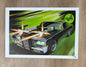 Green hornet tv car Giclee print