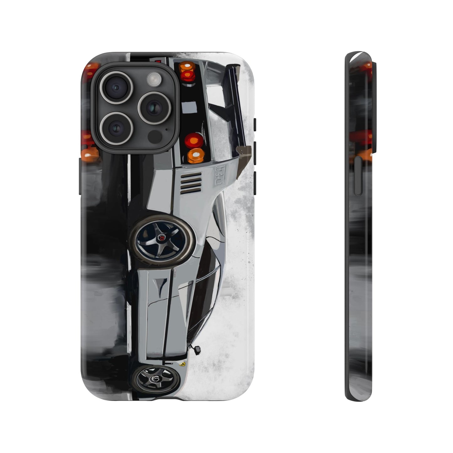Gray Ferrari F40 Case iPhone 16 15 14 13 12 11 Pro max Samsung Galaxy Pixel