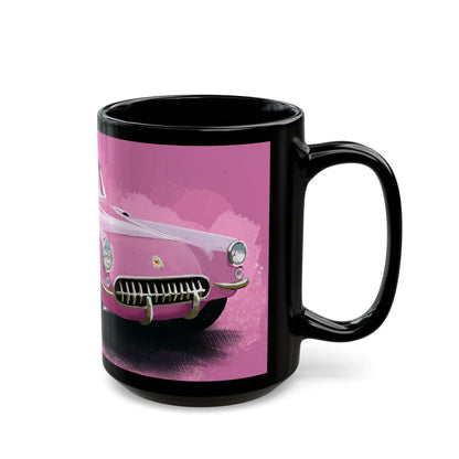 Pink 57 Corvette Black Coffee Tea Mug (11oz, 15oz)