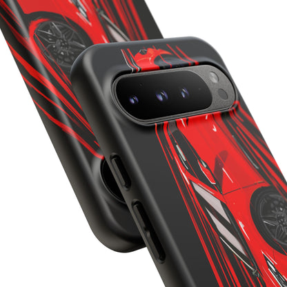 Red C8 corvette Z06 Case iPhone 18 17 16 15 14 13 12 11 Pro Samsung Galaxy Pixel